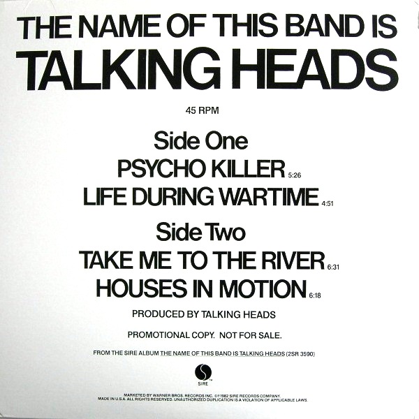 Talking Heads - The Name Of This Band Is Talking Heads