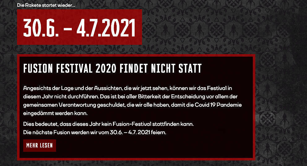 Fusion Festival Findet Nicht Statt Absage Wegen Coronavirus Musikexpress