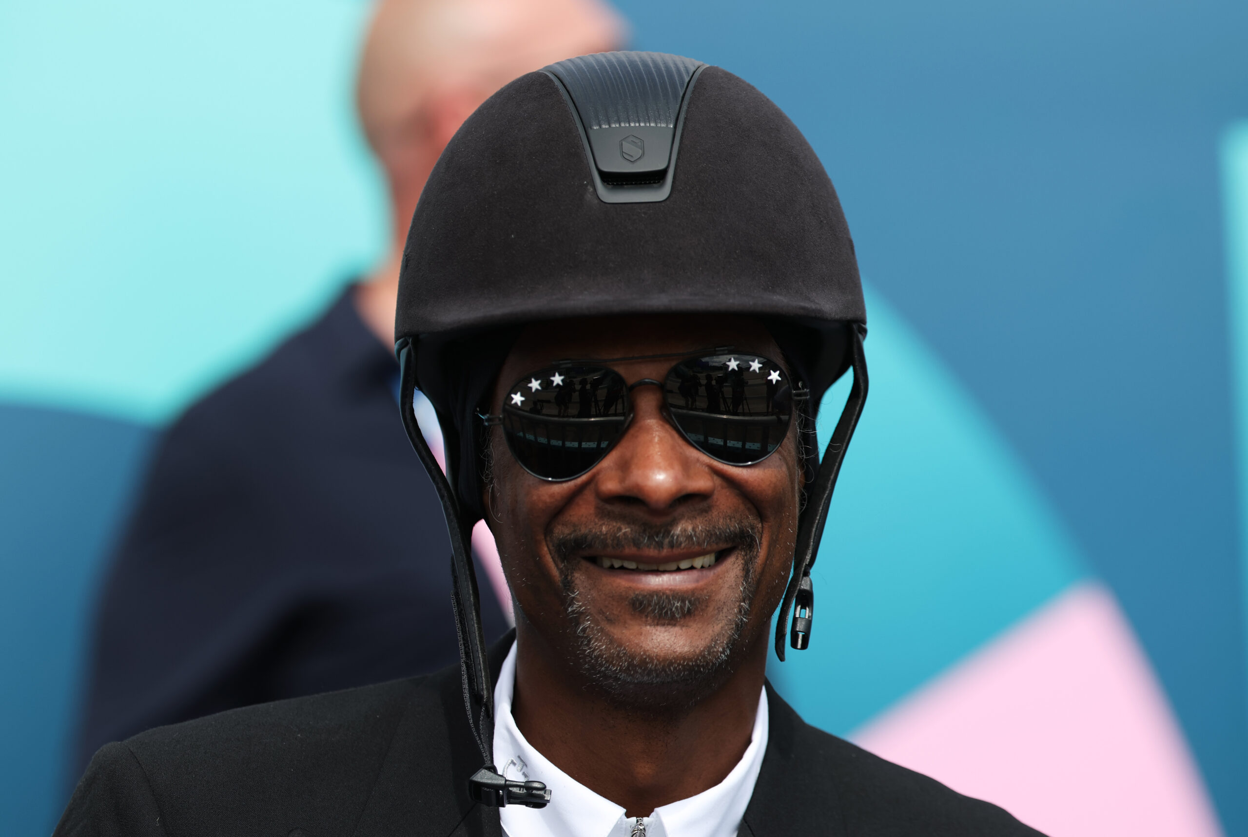 Snoop Dogg besucht den Dressur Team Grand Prix Special am achten Tag der Olympischen Spiele Paris 2024