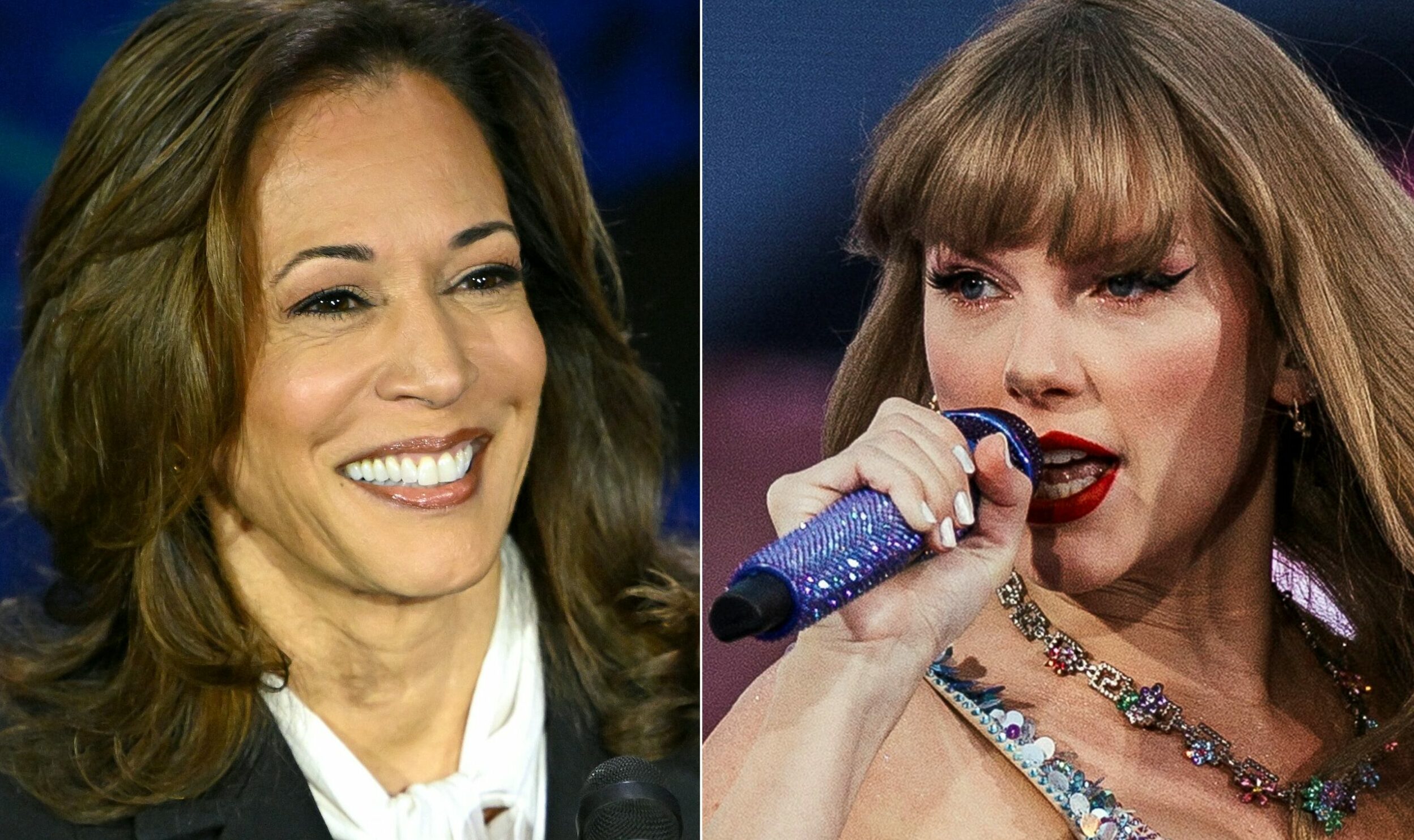 Kamala Harris feiert sich und die Unterstützung von Taylor Swift