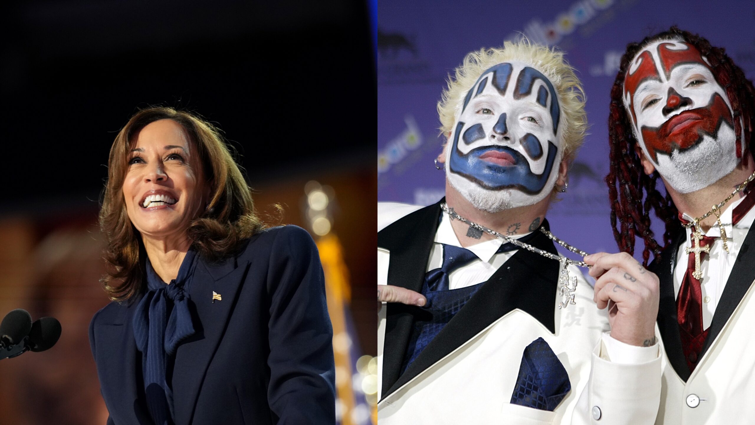 Kamala Harris (l.) / Insane Clown Posse (r.)