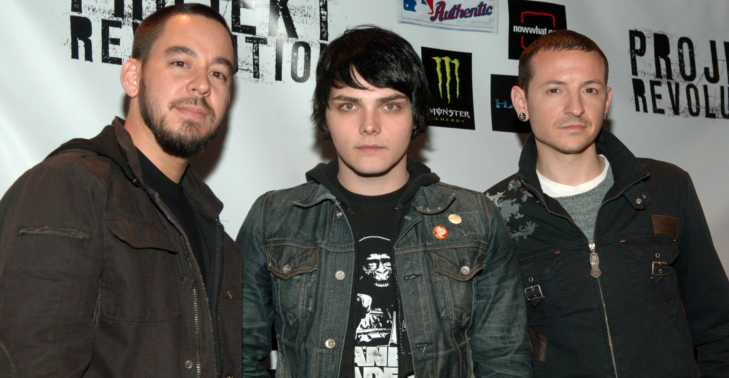 Von links: Mike Shinoda, Gerard Way und Chester Bennington, 2007