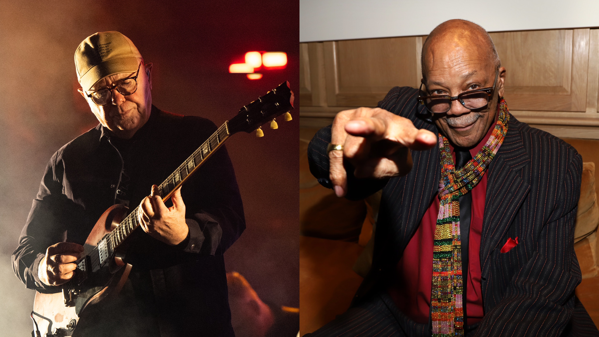 Links: Bernard Sumner von New Order/Rechts: Quincy Jones