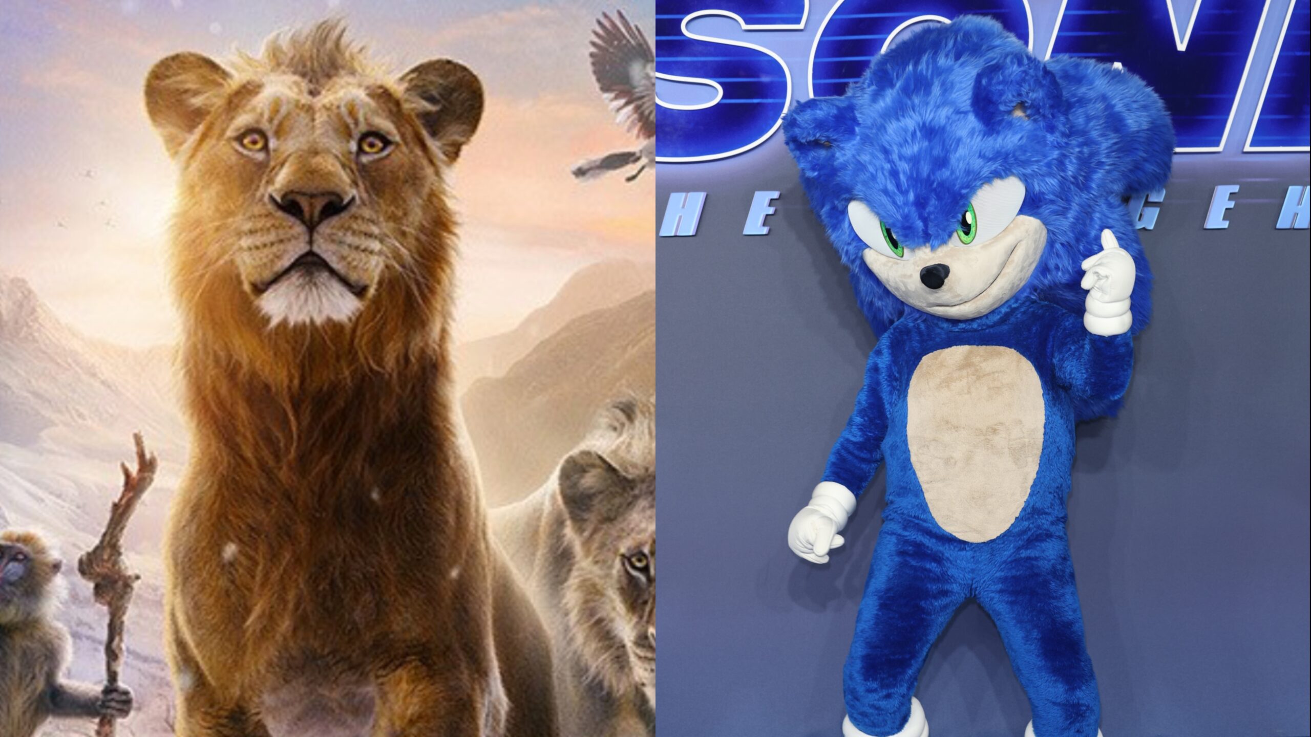 „Mufasa: The Lion King“ (links) und „Sonic the Hedgehog 3“ (rechts) liefern sich ein Box-Office-Duell