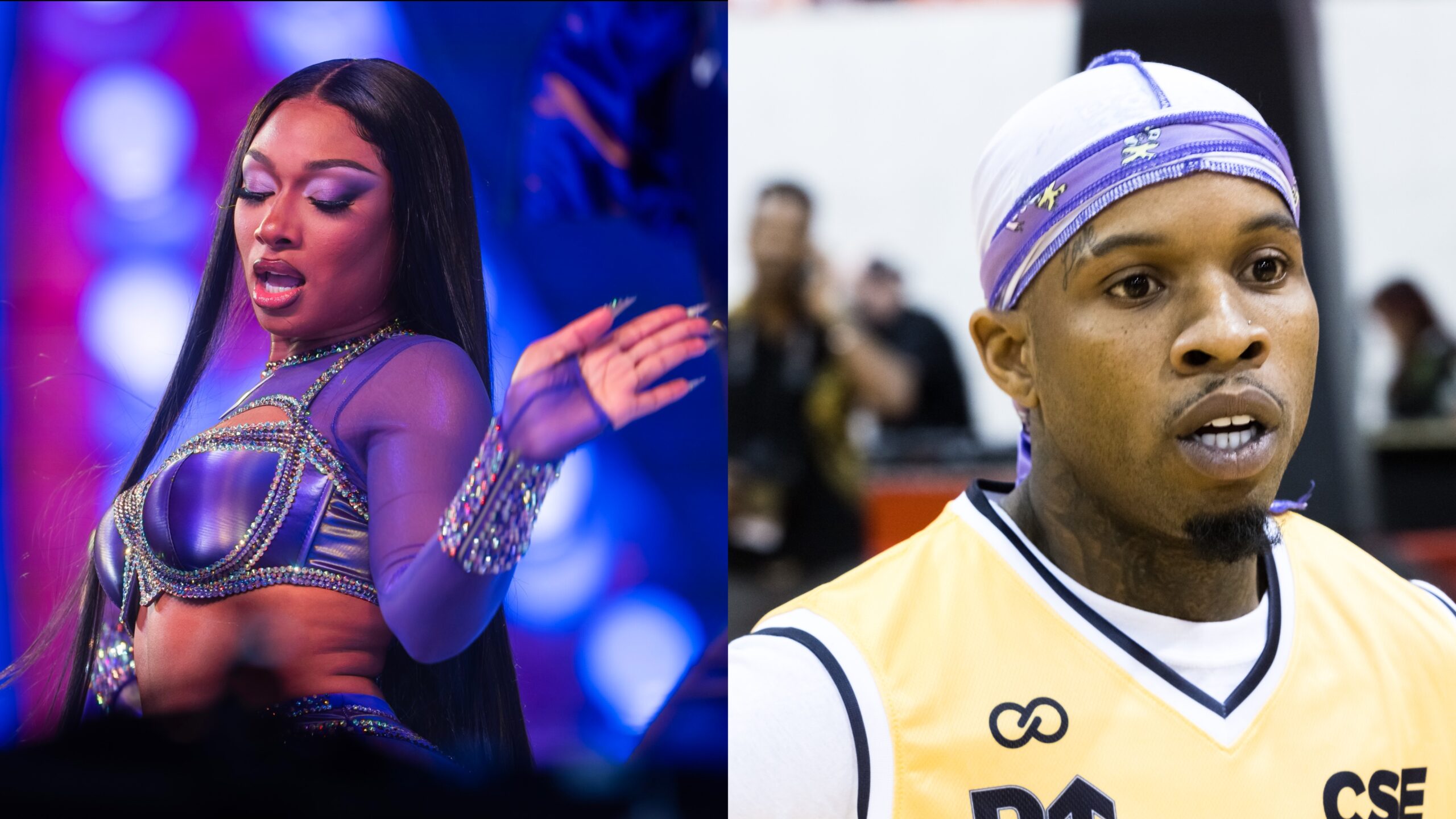 Megan Thee Stallion (rechts) / Tory Lanez (links)