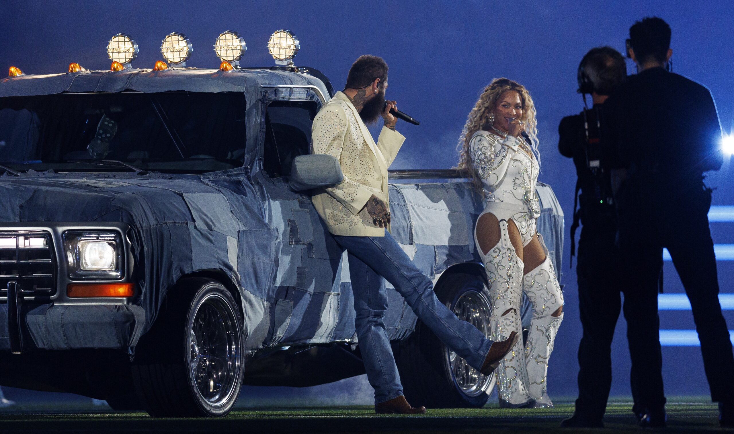 Post Malone und Beyoncé bei der NFL-Halbzeit-Show